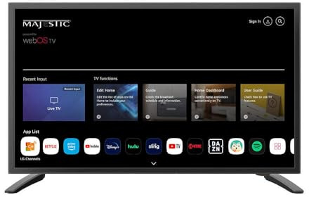 Majestic WebOS Smart LED TV 19 Zoll 12V mit Spiegeleffekt und Bluetooth - nur Nordamerika