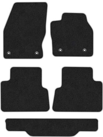 Ford Grand C-Max (2010-2019) Carpet Car Mats | Grey Edge Trim Tailored Fit Floor Mats Full Coverage Protection Accessories Easy Clean Anti Slip Made in the UK