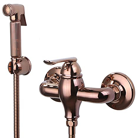 An der Wand befestigtes Badezimmer-Toiletten-Bidet-Mischbatterie-Spray-Kit Bidet-Hahn-Sprayer An der Wand befestigtes Toiletten-Kit Ancient Brown-Badezimmer-Dusche-Bidet-Armaturen