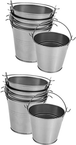 Cabilock 10piezas Cubos De Vintage para Flores De Macetas Redondas Asa Decoración para Hogar y Eventos Estilo Rústico para Bodas y Fiestas