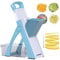 SupMaKin Safe Mandolin Slicer, Straight Vegetable Slicer, Potato Cutter, Julienne Slicer, Thickness Adjuster for Fast Meal Preparation, Light Blue