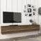 [en.casa] Fernsehschrank Vihti mit 3 Staufächern Lowboard 180x31x29,5cm Hängeboard schwebend Walnuss