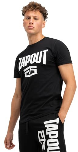 Tapout Herren T-Shirt Normale Passform Active Basic Tee Black/White XXL, 940001