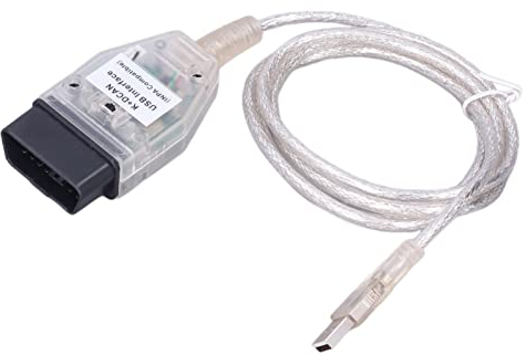 Câble USB K+ OBD2 avec Interrupteur pour Série 1 E81 E82 E83 E87 E88 et Trois Séries E90 E91 E92 E93 - Lire et Supprimer les Erreurs, les Adaptations, la Programmation du