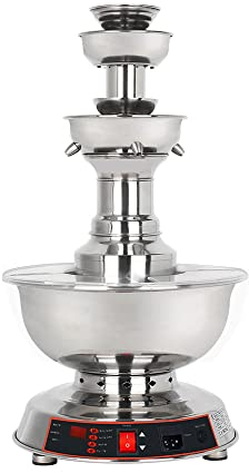 Wine Fountain Machine, 3-Tier Party Fountain 0~100℃ Adjustment Juice and Wine Fountain with LED Lighted Base, Wine Dispenser Machine for Wedding Bar Party