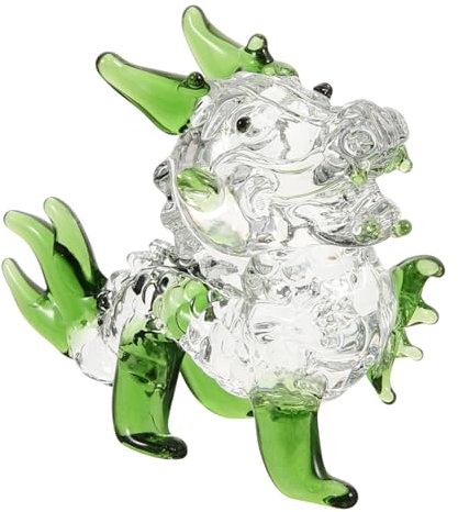 IWOWHERO Jahr des Drachen Figurine Klarer Kristall Drache Dekoration für Den Schreibtisch Kunsthandwerk Geschenkartikel Mythologische Kreaturen Heimdekoration Sammlerstück