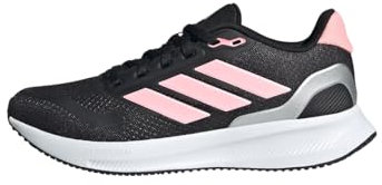 adidas RUNFALCON 5 Shoes Junior, Zapatos Bajos Que no Son de fútbol Unisex Adulto, Core Black/Pink/Silver Metallic, 35.5 EU