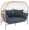 Dehner Gartenmöbel Daybed Venezia, 2-Sitzer, inkl. Polster, 172 x 153 x 112 cm, Aluminium/Rattan/Polyester, dunkelgrau/Natur/schwarz