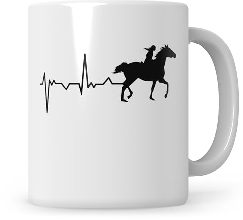 Sweetify Tazza insegnante di equitazione, battito cardiaco, idea regalo, scuola di equitazione, regalo di cavallo, tazza da caffè