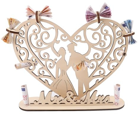ParPix Geldgeschenk Hochzeit Holz, Hochzeit Geldgeschenk, Hochzeitsgeschenke für Brautpaar Geld, Personalisiert Hochzeitsgeschenk Geld, Geldgeschenke zur Hochzeit für Geburtstag Hochzeit Jubiläum