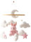 Uixxducc Mobile Baby Windspiele, Babybett Mobile 3D Bär Hase Kaninchen Wolken, Kinderzimmer Hängende Bettglocke, Neugeborenen Geschenk für Baby Jungen und Mädchen (Rosa Hase)