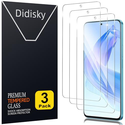 Didisky Protector de pantalla de vidrio templado para Honor 90 Lite, resistente a los arañazos, dureza 9H, sin burbujas, protector de pantalla de alta definición, fácil de usar