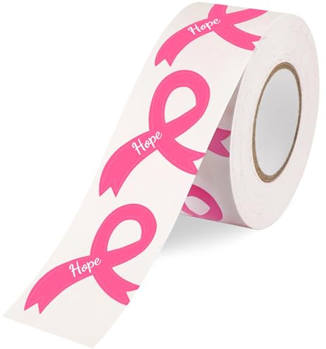 SANNIX 500 autocollants contre le cancer du sein, autocollants en ruban rose pour la sensibilisation au cancer du sein, accessoires roses contre le cancer du sein