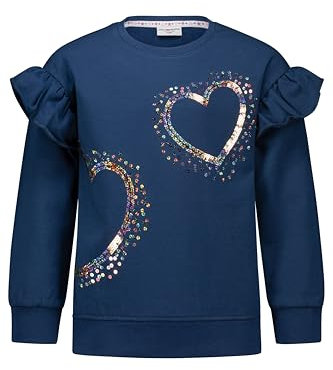 SALT AND PEPPER Mädchen Sweatshirt mit Rüschchen und Herzen aus Pailletten