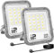 AUXTINGS 2 Stück LED Strahler mit Stecker außen 30W, 3000lm 6000K Weiß Außenstrahler IP66 Wasserdicht Außenbeleuchtung Fluter Scheinwerfer für Garten, Garage, Haus, Hof, Sportplatz