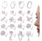 Milacolato 20Stück Nasenpiercing Silber Nasenring Nasenstecker Nasenpiercing Set Nasenpiercing Stecker mit CZ Chirurgenstahl Nostril Piercing Schmuck Damen 20G