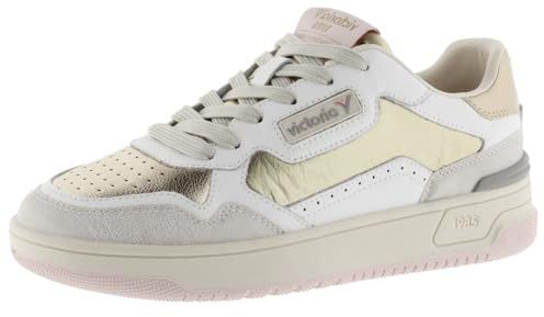 victoria 1985 Basket C80 Leder & Metallic & Spaltleder Teile & Retro-Logo 8800123 für Damen
