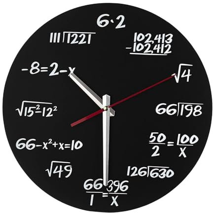 F Fityle Mathe-Uhr, 30,5 cm, Wanduhr, Neuheit, dekoriert, tickt Nicht, einzigartig für Büro, Klassenzimmer, Lehrer, Ingenieure, Zuhause, Wohnung, Style B