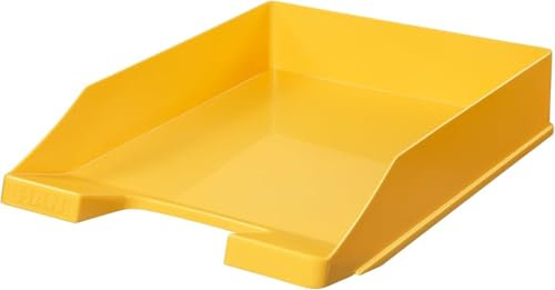 Conipa® - 10 Stück Briefablage DIN A4 gelb (stapelbar) - Ablagefächer & Dokumentenablage für Schreibtisch - Ablageboxen & Bürobedarf für Briefe & Dokumente - Papier-Ablage Organizer (Büro-Artikel)