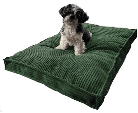 Extrasen Hundebett Hundekissen Cord Große Hunde Waschbar Abriebfest 100 x 70 cm Grün XXL