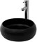 LuxeBath Waschbecken Keramik rund Ø 350 x 120 mm, Schwarz, Aufsatzwaschbecken für Badezimmer/Gäste-WC, Aufsatzbecken im modernen Design, Waschtisch Waschschale Waschplatz Handwaschbecken Waschschüssel