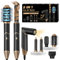 5 en 1 Cepillo de Aire Caliente & Air Styler [60,000 RPM] Secador de Pelo Ionico con 2 Aire Auto Cilindros Rizadores, Voluminizador, Cepillo Redondo, Alisador, para Todo Tipo de Cabello, Negro/Oro
