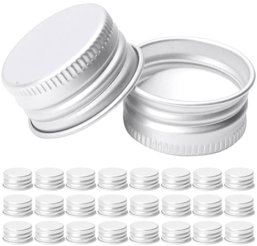 SKISUNO 50stücke Gewindekappen Aus Aluminium Für Wiederverwendbare Einmachgläser Und Flaschen Luftdicht Und Auslaufsicher Für Lebensmittel Kosmetika Und Laboranwendungen
