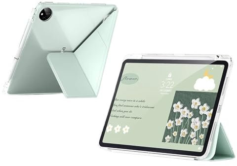 SOENS Funda rígida de acrílico Transparente con 3 Pliegues en Y for Huawei MatePad 12X/MatePad Air de 12 Pulgadas (2024), con Soporte for bolígrafo.(Light-Green,MatePad 12X)