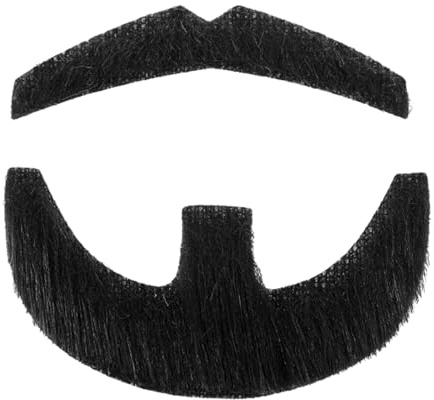 HaiFafafaing Schnurrbart zum Ankleben Gefälschter Bart Realistischer Bärt Unsichtbarer Falscher Bart Party Künstlicher Bärt Halloween Lustiger Zubehör Kostümpartys Weihnachtsfeier(Schwarz)