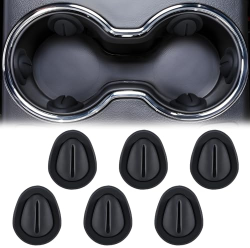 6 Pcs Car Cup Holder Stabiliser,Anti-Shock & Non-Slip Cup Holder Limiter Insert for Cars, SUVs & RVs,Silicone Drink Holder with Self-Adhesive,Universal Auto Interior Accessories for Car Truck