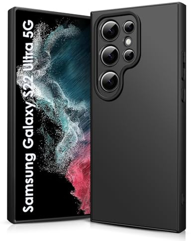 ICEDIO Soft Silikon Hülle für Samsung Galaxy S22 Ultra 5G 6.8″(2022) | Soft-Touch Oberfläche, Hautfreundliches Silikon, Anti-Fingerabdruck, Stoßfest, Erhöhter Kamerarahmen, Passgenaue Aussparungen
