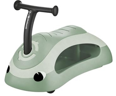 GLOBBER Walk N' ROLL 2in1 ECO – Lauflernwagen & Rutschauto ab 1 Jahr, Eva-Rollen, nachhaltiger Kunststoff mit Strohfasern, 2in1 umbaubar, Pistazie