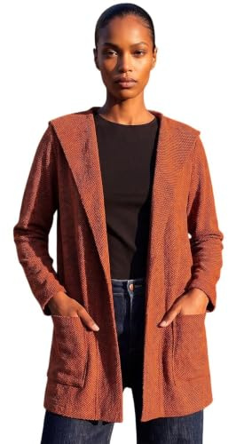 Roman Originals Longline Hooded Cardigan for Women UK - Ladies Everyday Autumn Winter Comfy Soft Evening Vacation Work Party Night Out