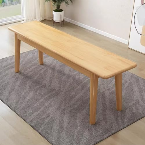 LFONDIGE Esszimmerbank fürs Schlafzimmer, Eingangsbereichsbank, Landhaus-Bettbank aus Holz, Lange Schuhablagebank für Esszimmer, Wohnzimmer, Flur (Gelb, 100 cm/39,4 Zoll)