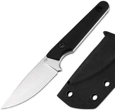 BÖKER PLUS® Sentinal - Outdoor Messer klein mit Kydexscheide & Clip - Neck Knife 42a konform mit 10 Griff schwarz - EDC Messer feststehend mit 7,5 cm Sandvik Klinge - Droppoint Gürtelmesser legal