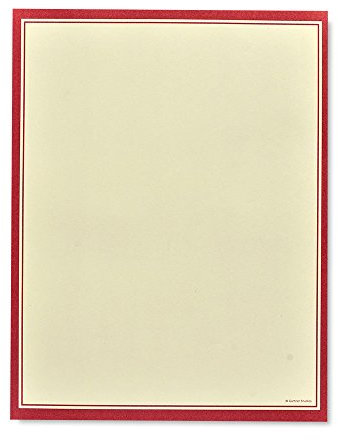 Briefpapier mit rotem Rand, 100 Stück