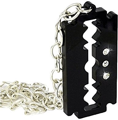 Acrila - Halskette mit Strass, Rasierklinge, Acryl