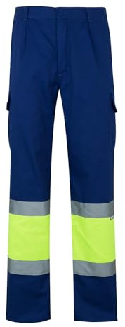 Velilla 157 - Signalhose (Größe L) Farbe blau und gelb fluoreszierend