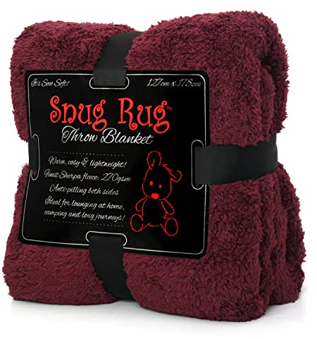 Snug Rug Sofaüberwurf Decke Sofa Kuscheldecke Decke Fleecedecke - Original Luxury Hochwertige Sherpa Werfen Warm Fleece Couchdecke Sofadecke 127 x 178cm (Mulberry Rot)