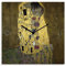 ARTLAND Wanduhr ohne Tickgeräusche Alu Quarzuhr 30x30 cm Quadratisch Lautlos Gustav Klimt Der Kuss Originell Ausgefallen T9LL