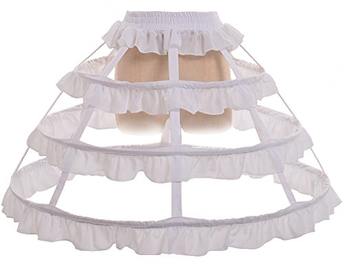 GRACEART Sottogonna Petticoat Donna Gonna 3 Cerchio Crinolina Lace (Bianca)