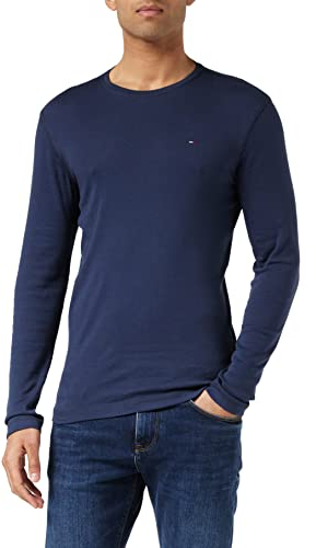 Tommy Jeans T-Shirt Homme Manches Longues TJM Original, Bleu (Black Iris), XXL