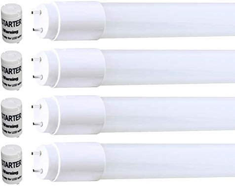 Besolis 4 x 60 cm LED Röhre T8-G13 8 Watt, 300° AUSSTRAHLUNG, 1100 LUMEN, Tageslichtweiß/Kaltweiß 6000 Kelvin, 1:1 Ersatz für 18 Watt Leuchtstoffröhren - inclusive LED Starter