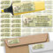 Adress-Etiketten - Adress-Aufkleber Sticker Namensaufkleber mit Ihrem Wunschtext 57x 23mm, für 1 bis 5 Zeilen Text - 45 Stück 45 Hintergründe zur Auswahl (07 Faultier Slot)