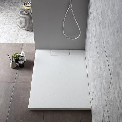 KIAMAMI VALENTINA Moderne strukturierte Duschwanne 70X90 cm in matt weiß | Mart