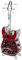 Vintiquewise Dekorativer Weinhalter aus Holz und Metall, Gitarrenform, 9 Flaschen, freistehend, groß, Rot