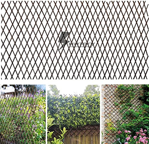 Sumery Nature Weidenspalier, erweiterbar, Pflanzenstütze, Rankgitter, Rankgitter, Weide, erweiterbar, Rankgitter, Zaun für Kletterpflanzen, Unterstützung 91,4 x 229,9 cm, DoppelPanel (1,
