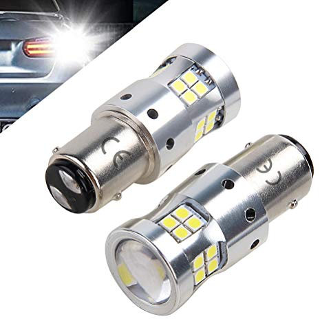 1157 P21/5W Bay15D 12V 24V 30V Led Ampoules Pour Voiture Et Moto, 1300Lm, Avec Projecteur Objectif, 6000K Blanc Pour Les Feux De Freinage, Les Feux ArrièRe, Etc. Ne Convient Pas Aux Bateaux. 2Pcs