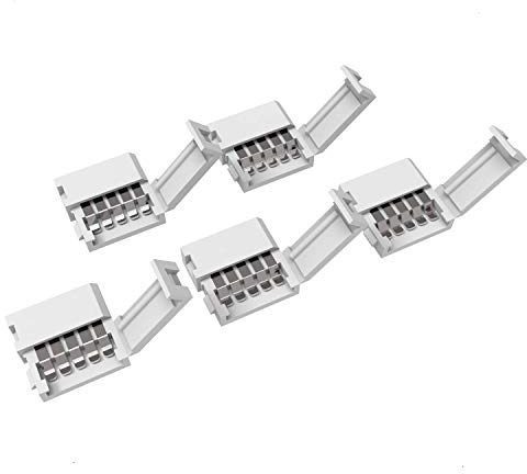 trooplex 5 Pin Verbinder 12 mm 5 Stück LED Streifen Verbinder Strip Connector 5 polig lötfrei 5-teilig RGBWW Steckverbinder Warmweiß Kaltweiß Clip Verbindung Lightstrip Verlängerung