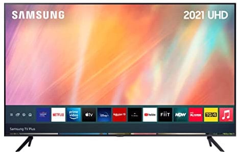 Samsung AU7110 75 Inch Smart TV (2021 Black) – Ultra Clear Picture 4K TV With HDR10+, Crystal Processor, Purcolour, Compatible With Alexa, Adaptive Sound, Samsung Q-Symphony Audio - UE75AU7110KXXU